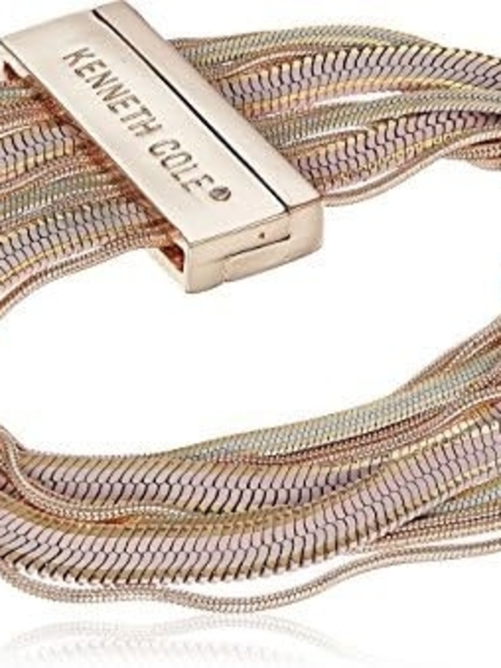 Kenneth Cole Tri-Tone Snake Chain Bracelet in Rose, Gold & Silver